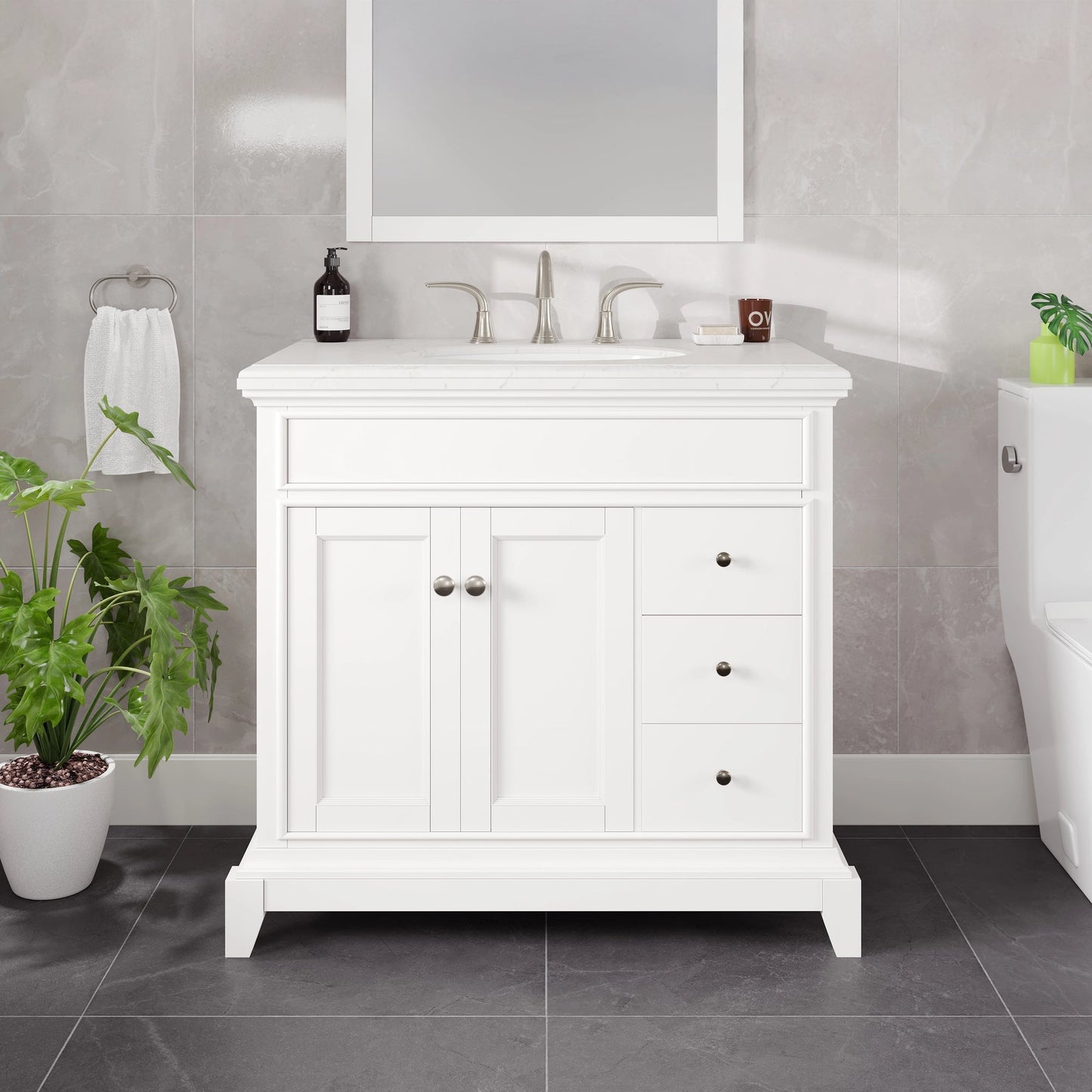 Eviva Elite Stamford Bath Vanity with Counter Top and Undermount Porcelain Sink (24"-72")