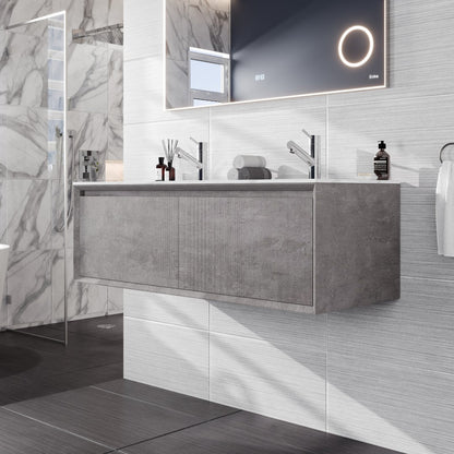 Eviva Aurora Wall Mount Bath Vanity with Carrara Quartz Top and Undermount Porcelain Sink (36"-60")