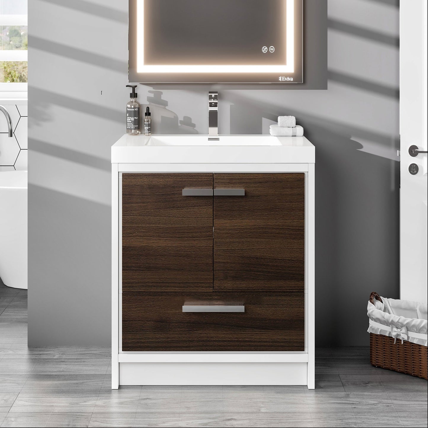 Eviva Grace Bath Vanity with Acrylic Top and Integrated Sink (24"-48")