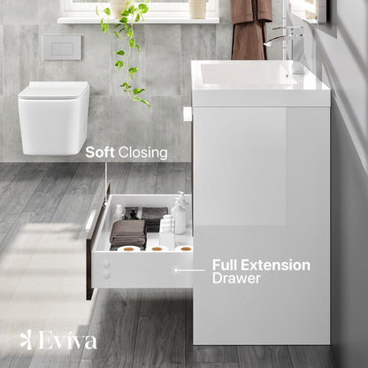 Eviva Grace Bath Vanity with Acrylic Top and Integrated Sink (24"-48")