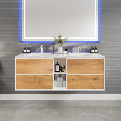 Eviva Vienna Wall Mount Bath Vanity with Acrylic Top and Integrated Sink (36"-75")