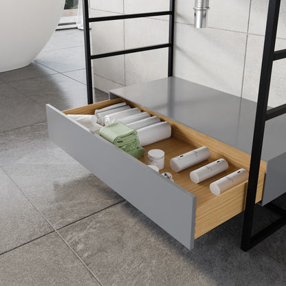 Eviva Lodge Bath Vanity with Solid Surface Top and Integral Solid Surface Sink