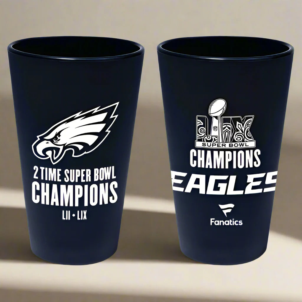 Philadelphia Eagles 2X Super Bowl Champions 16oz Silicone Pint - Smoke - Clearance