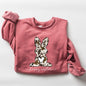 Easter Bunny, Happy Easter Rabbit, Cow Print Sweatshirt