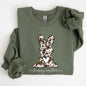 Easter Bunny, Happy Easter Rabbit, Cow Print Sweatshirt