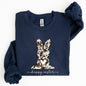 Easter Bunny, Happy Easter Rabbit, Cow Print Sweatshirt