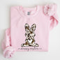 Easter Bunny, Happy Easter Rabbit, Cow Print Sweatshirt