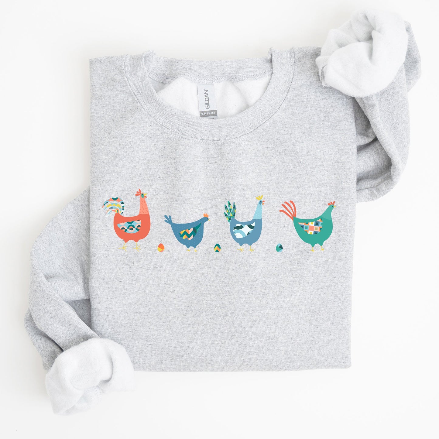 Easter Chickens and Eggs, Spring, Colorful Sweatshirt