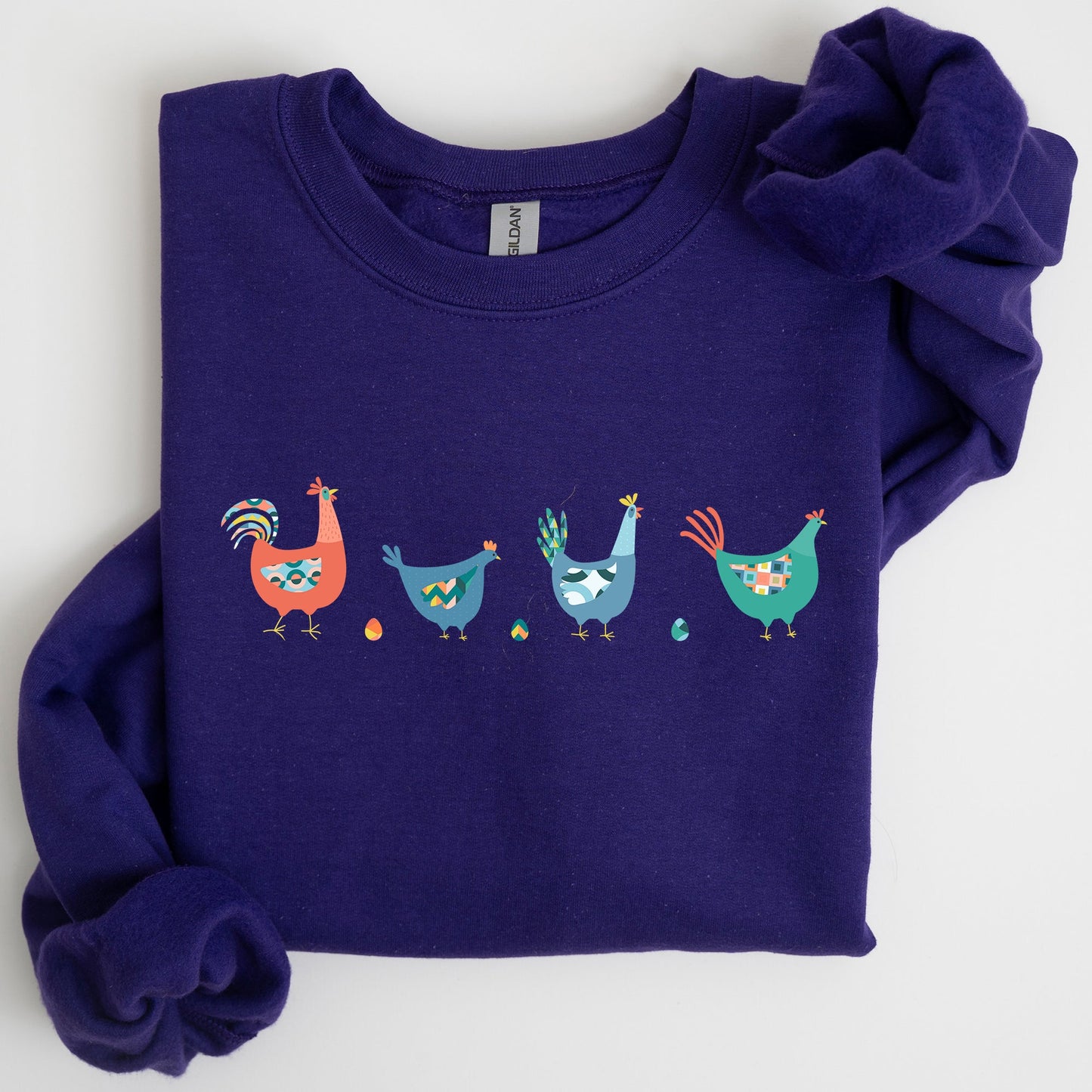 Easter Chickens and Eggs, Spring, Colorful Sweatshirt
