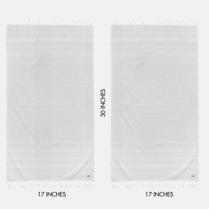 Istanbul Classic Turkish Hand Towel Set of 2 for Kitchen, Bath, Beach, Gym, and Yoga 17"x30"