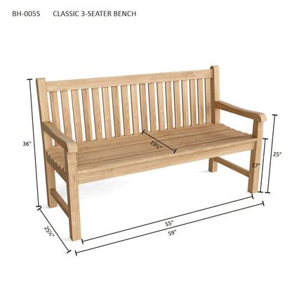 Classic 3-Seater Bench