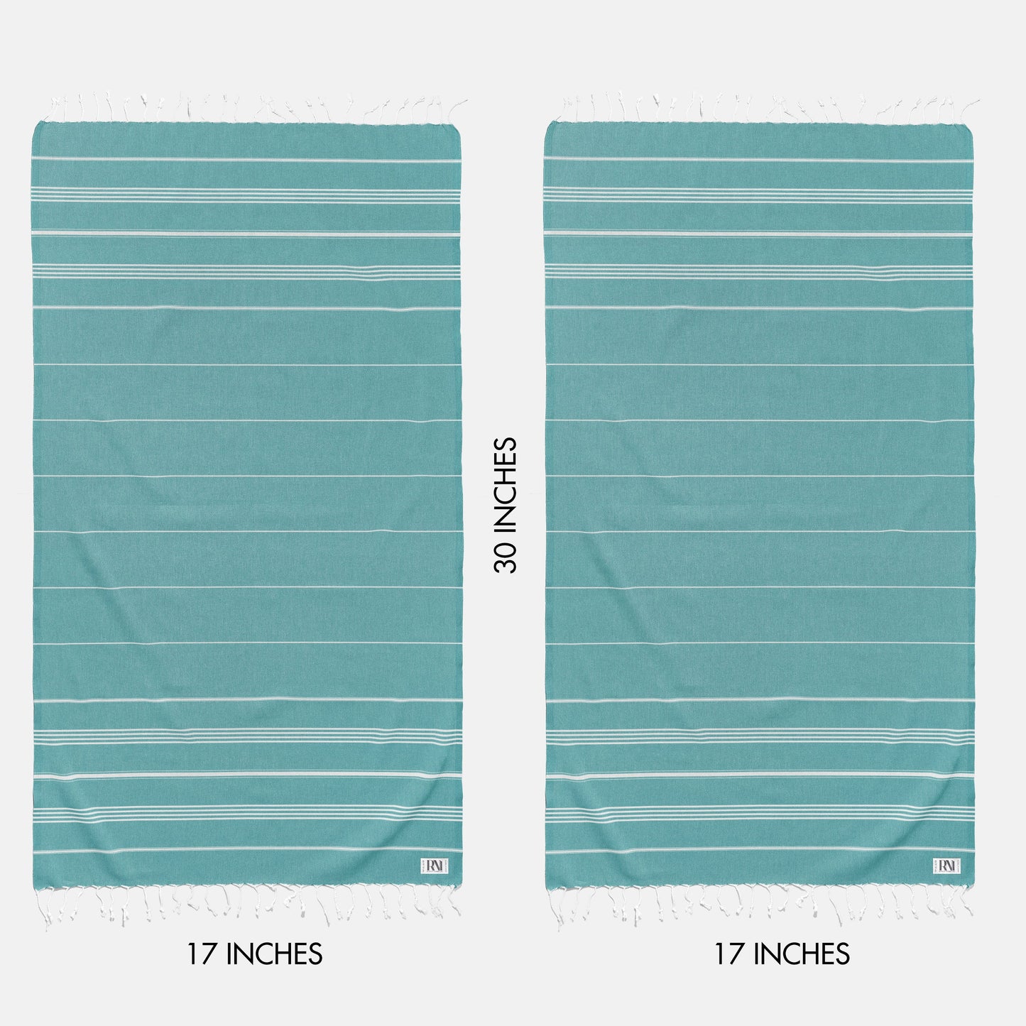 Istanbul Classic Turkish Hand Towel Set of 2 for Kitchen, Bath, Beach, Gym, and Yoga 17"x30"