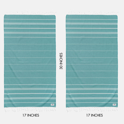 Istanbul Classic Turkish Hand Towel Set of 2 for Kitchen, Bath, Beach, Gym, and Yoga 17"x30"