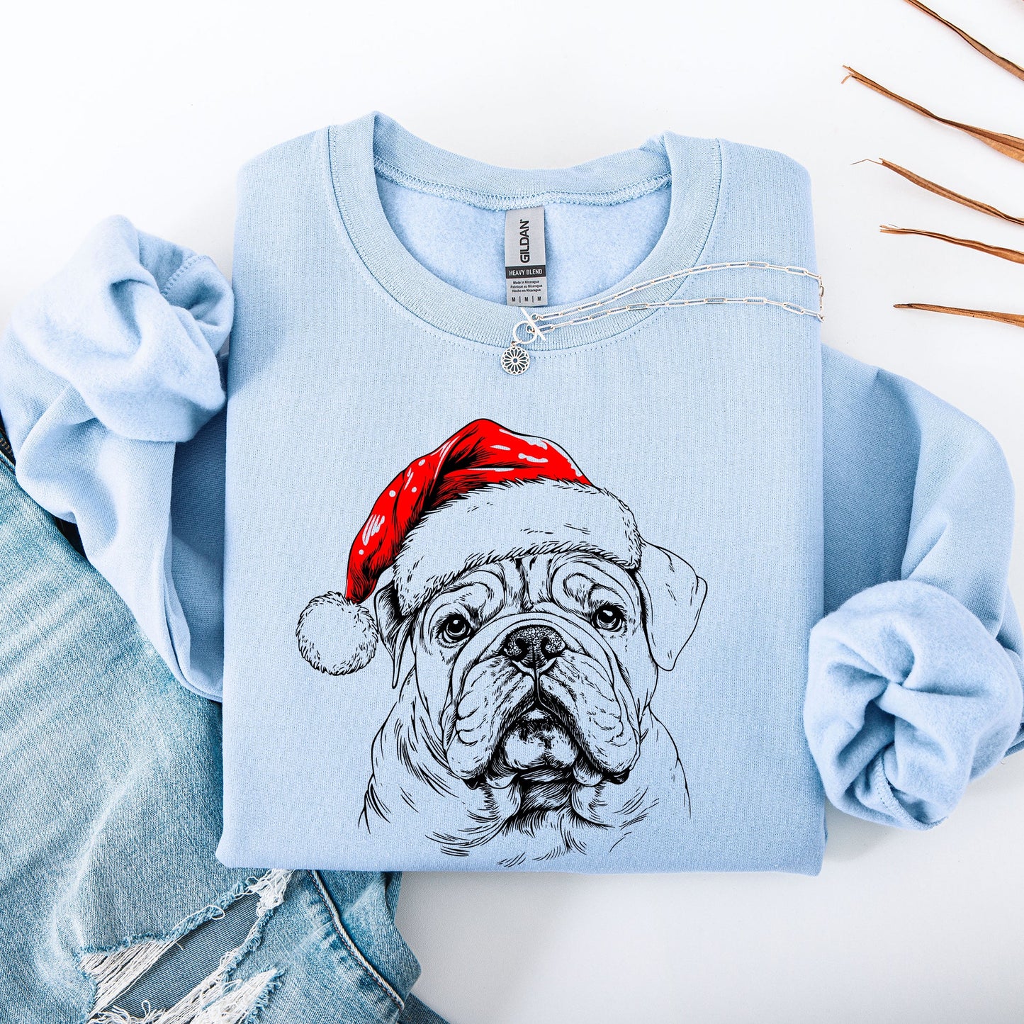 English Bulldog, Santa, Dog, Christmas, Dog Lover, Pet Sweatshirt