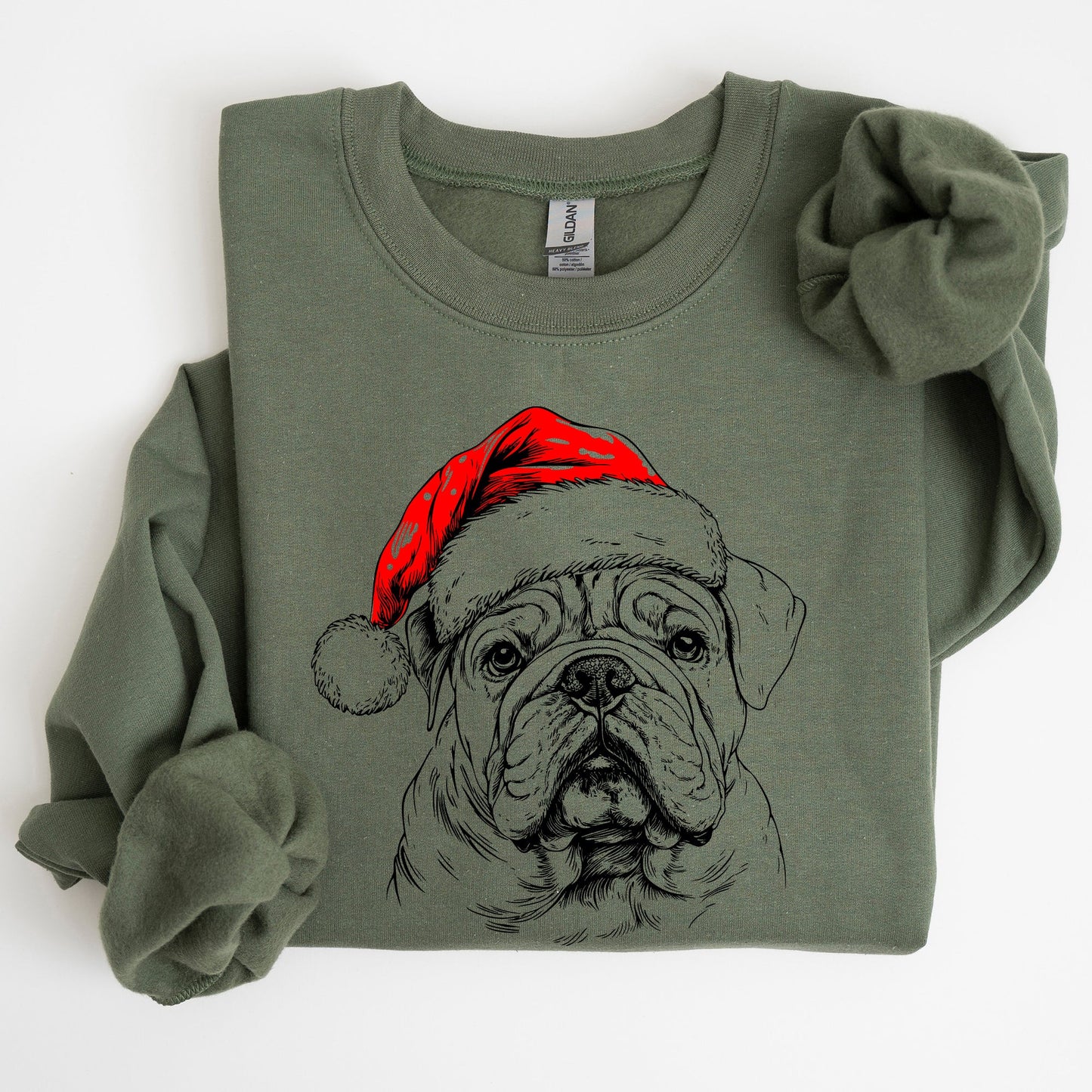 English Bulldog, Santa, Dog, Christmas, Dog Lover, Pet Sweatshirt