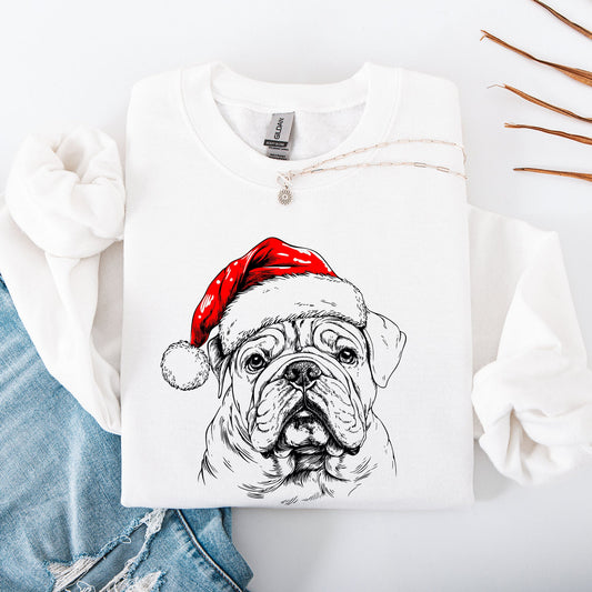 English Bulldog, Santa, Dog, Christmas, Dog Lover, Pet Sweatshirt