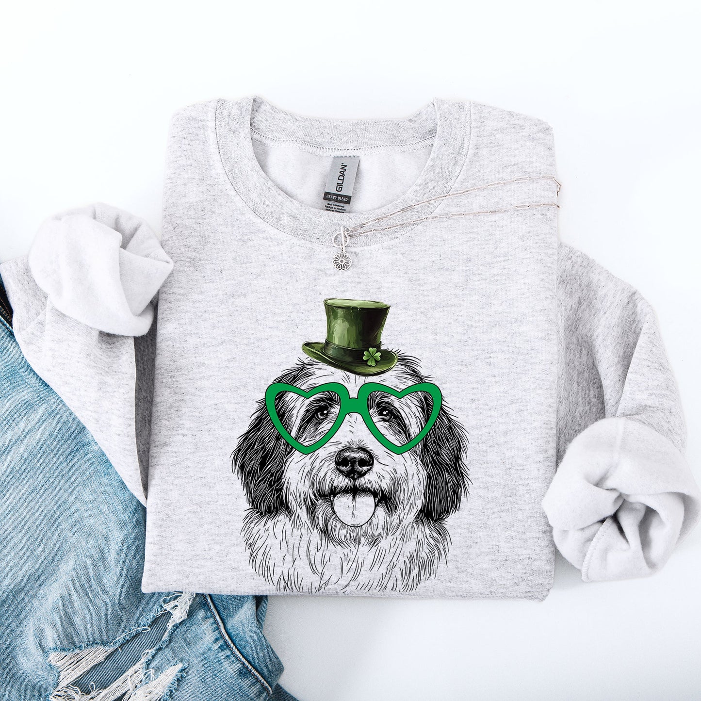 English Sheepdog, Adorable Dog, St Patrick's Day, Lucky, Irish Sweatshirt