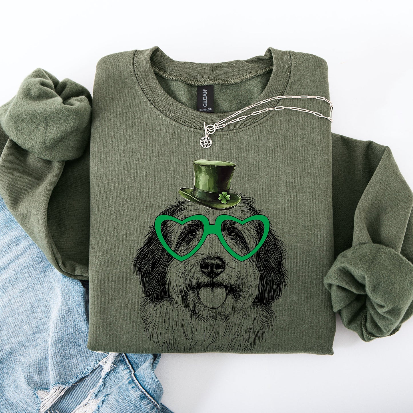 English Sheepdog, Adorable Dog, St Patrick's Day, Lucky, Irish Sweatshirt