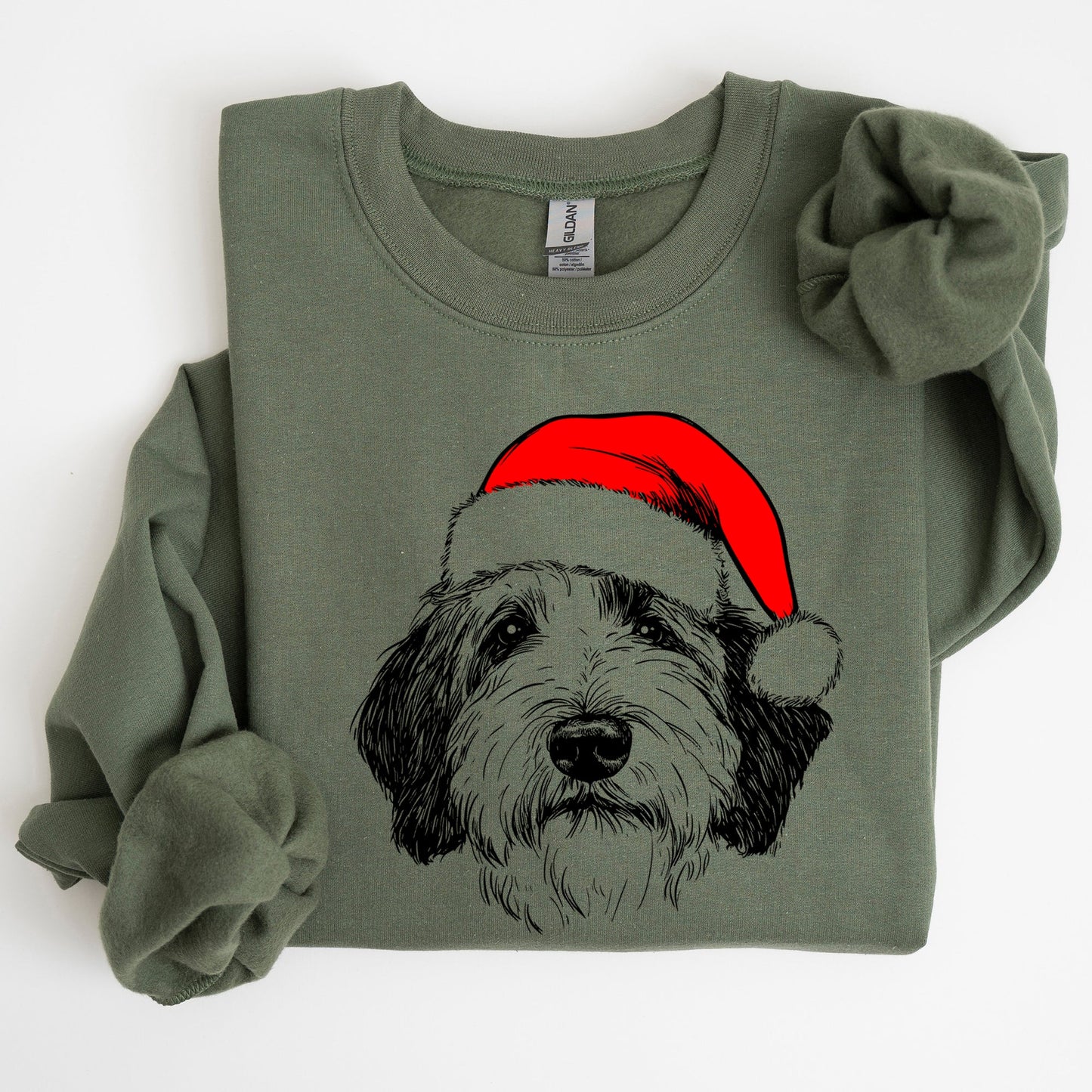 English Sheepdog, Santa, Dog, Christmas, Dog Lover, Pet Sweatshirt