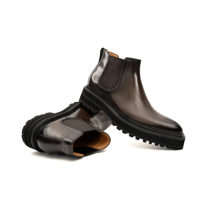 Espresso Leather Platform Chelsea