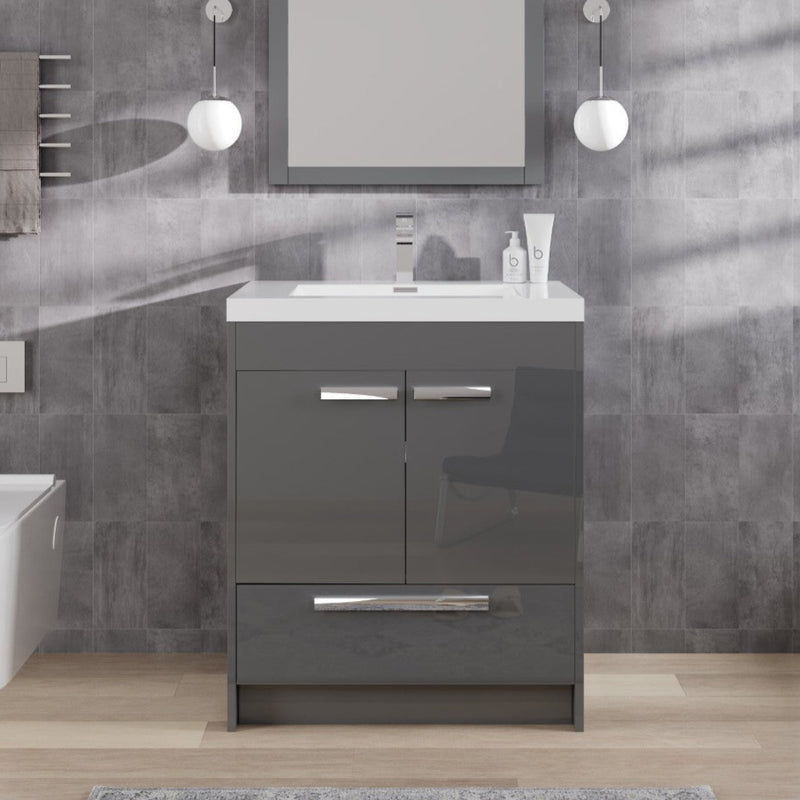 Eviva Lugano Bath Vanity with Acrylic Top and Integrated Sink (24"-84")