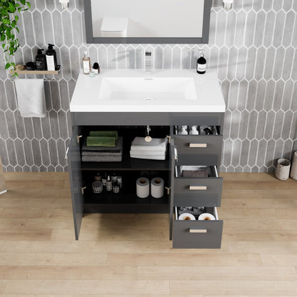 Eviva Lugano Bath Vanity with Acrylic Top and Integrated Sink (24"-84")