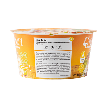Pho’nomenal Bowl Instant Chicken Pho (Case of 6 Bowls)