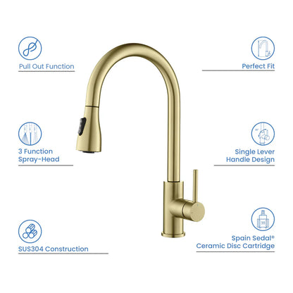 Value Collection - Single Handle Pull Down Kitchen Faucet - F102