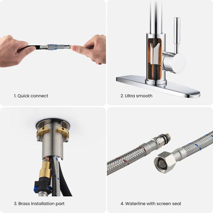 Value Collection - Single Handle Pull Down Kitchen Faucet With Touch Sensor - F102-S