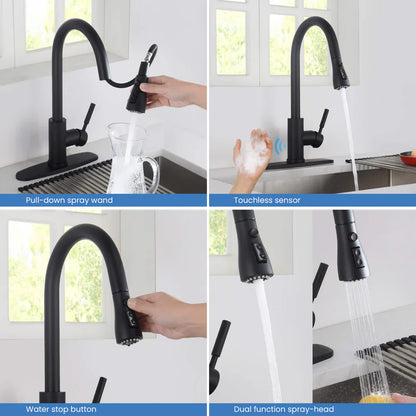 Value Collection - Single Handle Pull Down Kitchen Faucet With Touch Sensor - F102-S
