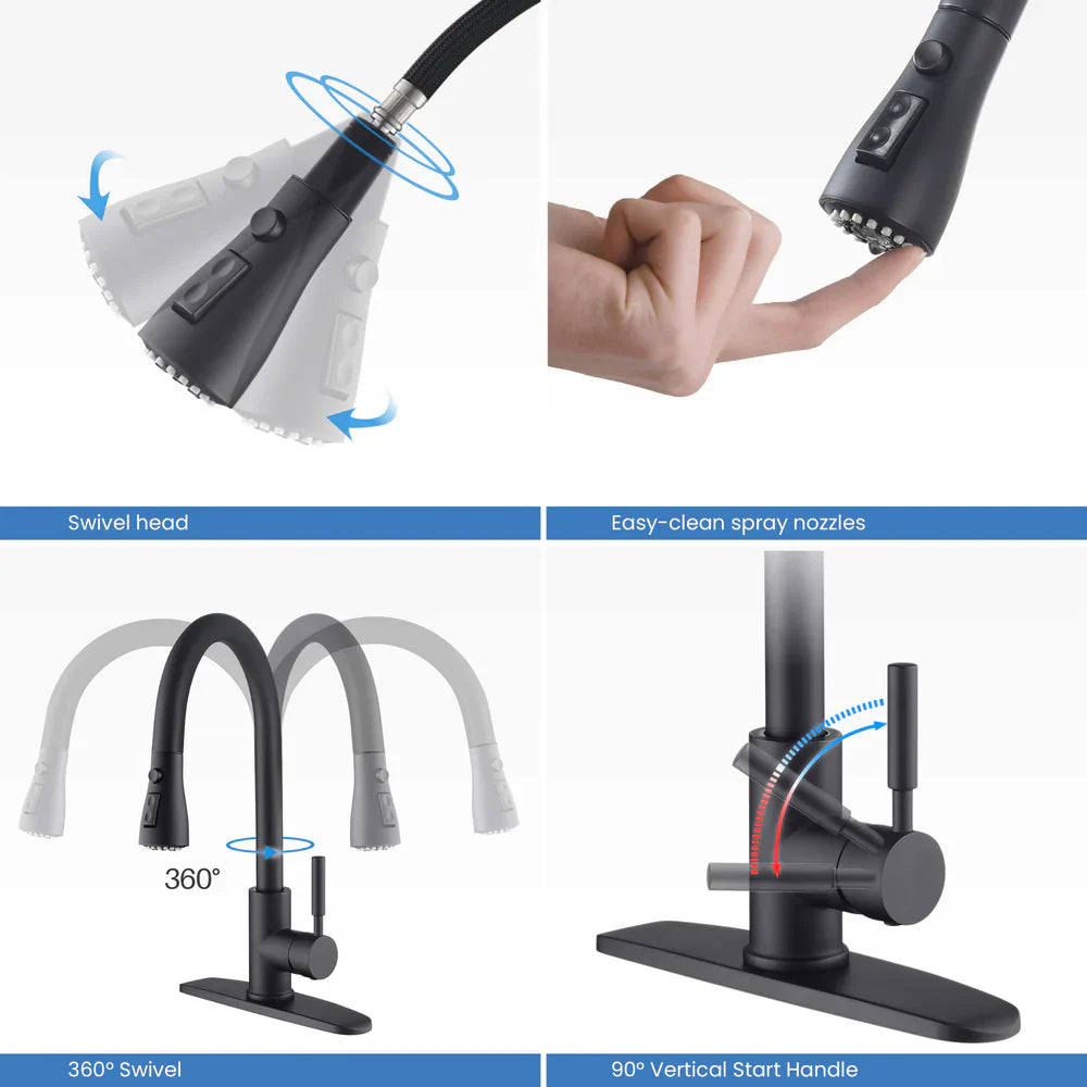 Value Collection - Single Handle Pull Down Kitchen Faucet With Touch Sensor - F102-S