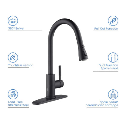 Value Collection - Single Handle Pull Down Kitchen Faucet With Touch Sensor - F102-S