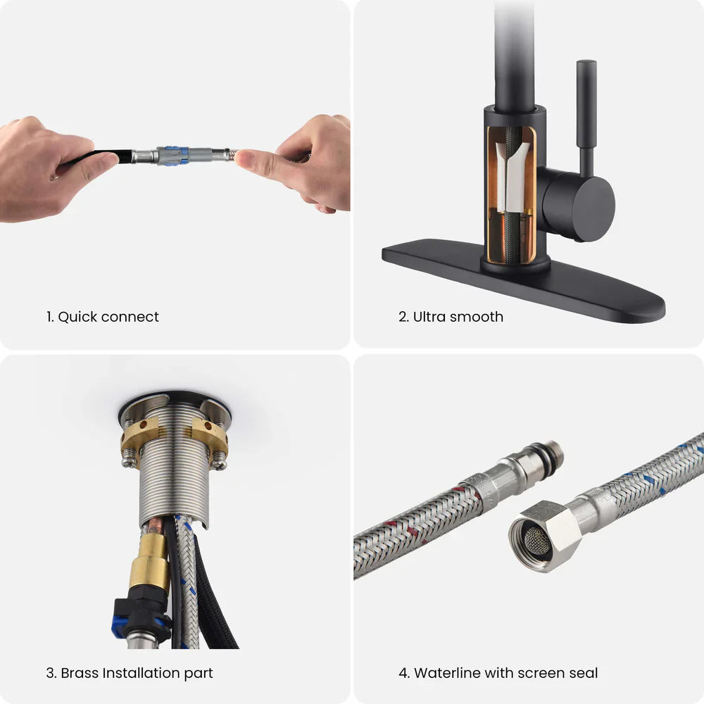 Value Collection - Single Handle Pull Down Kitchen Faucet With Touch Sensor - F102-S