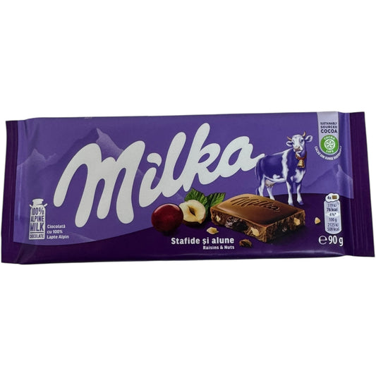 Milka Chocolate With Raisins And Nuts 90g - Deliciously Crunchy Snack Treat
