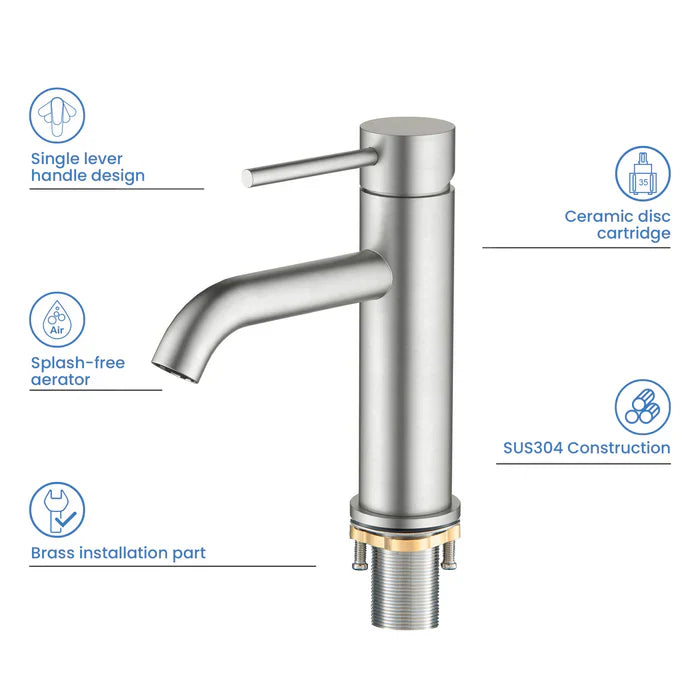 Single-Handle Bathroom Sink Faucet w/ Pop-Up Drain – Value Collection (F201)