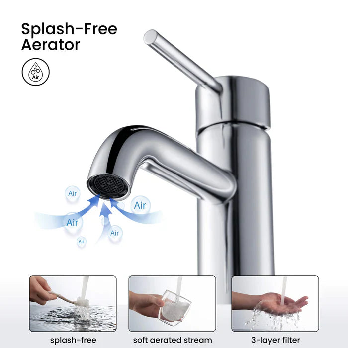 Single-Handle Bathroom Sink Faucet w/ Pop-Up Drain – Value Collection (F201)