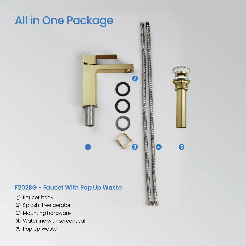 Value Collection - Single Handle Bathroom Vanity Sink Faucet with Pop Up Drain - F202