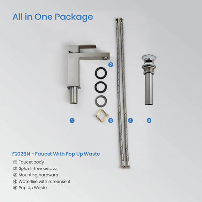 Value Collection - Single Handle Bathroom Vanity Sink Faucet with Pop Up Drain - F202