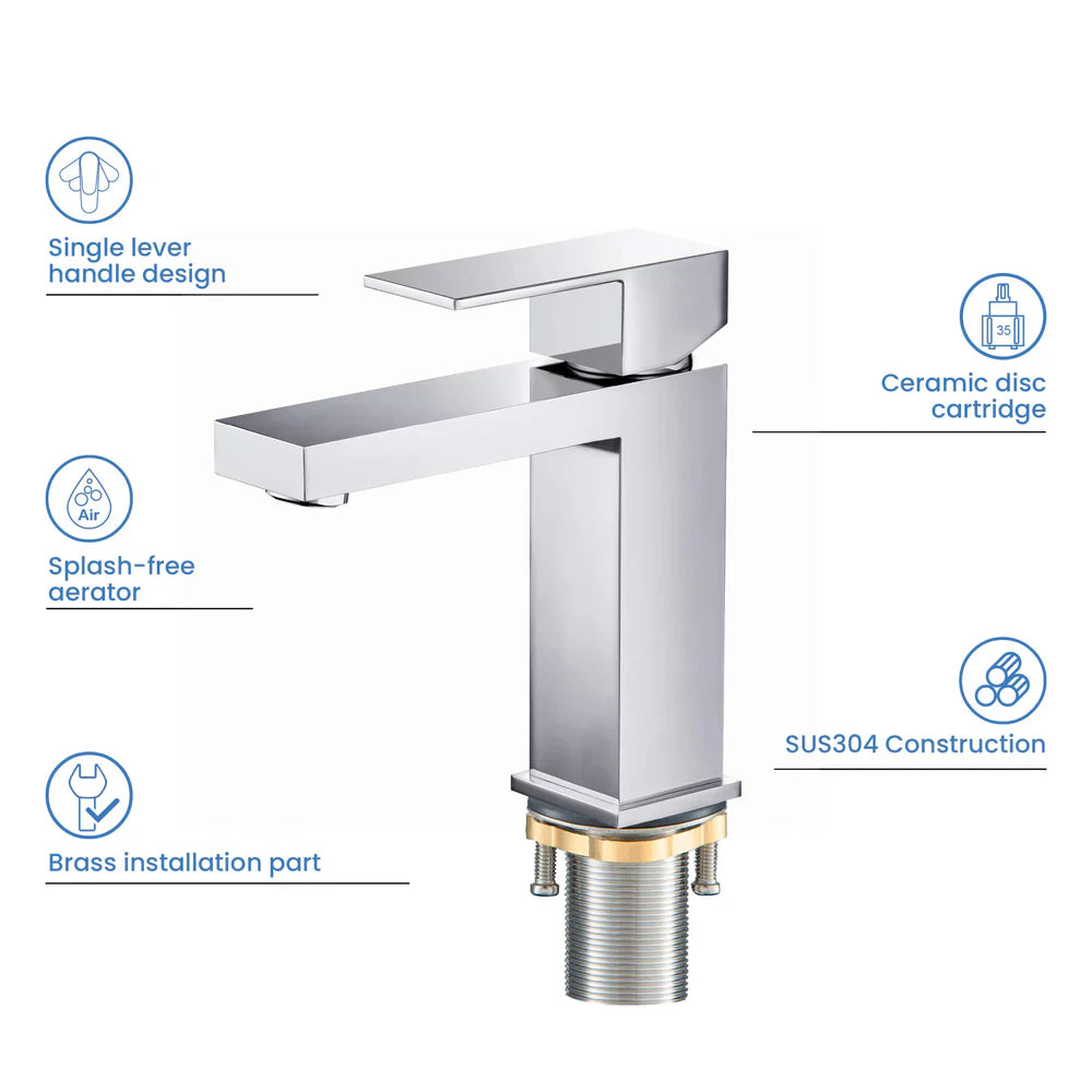 Value Collection - Single Handle Bathroom Vanity Sink Faucet with Pop Up Drain - F202