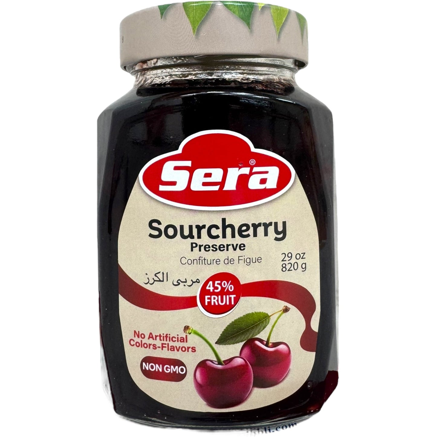 Natural Sour Cherry Jam 820g - Rich, Flavorful Spread for Desserts and Breakfasts