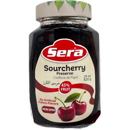 Natural Sour Cherry Jam 820g - Rich, Flavorful Spread for Desserts and Breakfasts