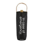 In Case Of Emergency Black Wine Bottle Bag | Gloss Black Tote | Holds