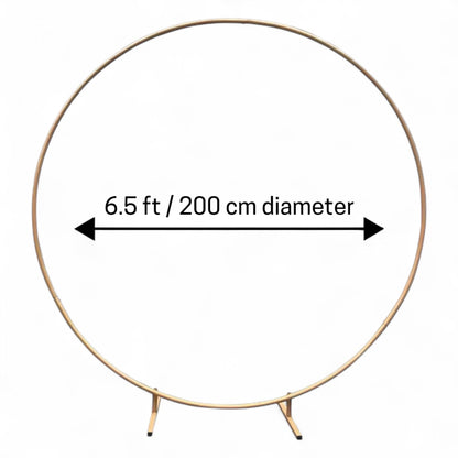 Vorte Round Wedding Backdrop Stand - 6.5 FT Gold Metal Arch