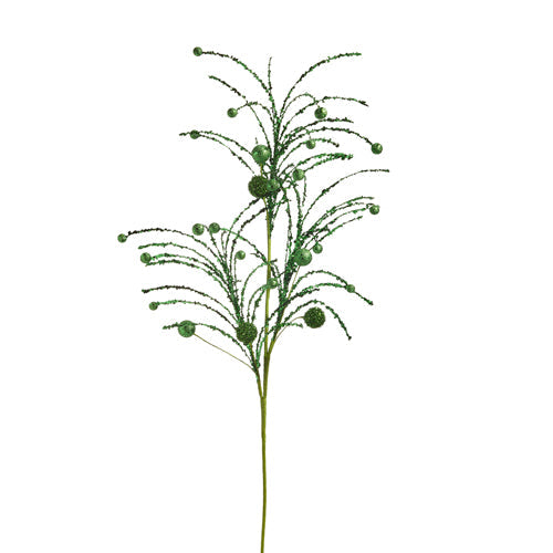 42" Green Glittered Ball Spray