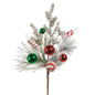 21" Frosted Pine and Peppermint Pick