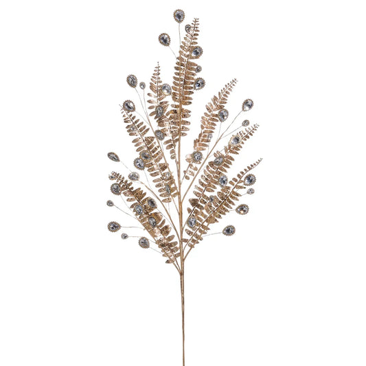 32" Gold Jeweled Fern Spray