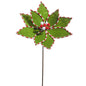22" Green Felt Peppermint Edge Poinsettia Stem