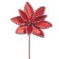 22" Red Velvet Peppermint Edge Poinsettia Stem