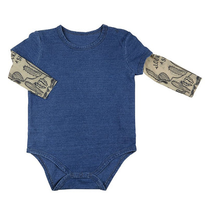 Cactus Tattoo Snapshirt Baby Bodysuit in Blue | Unisex Infant Size