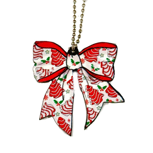Christmas Cake Bow Charm - Tumbler Handle Charm